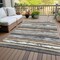 Homeroots 5' X 8' Charcoal Beige And Brown Striped Washable Indoor Outdoor Area Rug 598873 - alternate 8