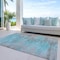 Homeroots 5' X 8' Teal Blue Charcoal And Gray Abstract Washable Indoor Outdoor Area Rug 587183 - alternate 6