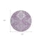 Homeroots 8' Lavender Plum And Ivory Round Medallion Washable Indoor Outdoor Area Rug 589046 - alternate 6