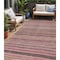 Homeroots 5' X 8' Pink And Taupe Striped Washable Indoor Outdoor Area Rug 615351 - alternate 1