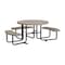 Leisure Craft 46" Round ADA Accessible Outdoor Picnic Table with 3 Bench Seats, Beige T46ROP-ADA-BEIGE - alternate 1