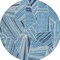 Homeroots 8' Blue And Teal Blue Round Geometric Washable Indoor Outdoor Area Rug 594769 - alternate 7
