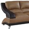 Homeroots 62in Brown and Black And Silver Faux Leather Loveseat 329532 - alternate 4