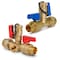 Everflow SWT Tankless Water Heater Kit- Set of 2 Heavy Duty Hot and Cold Isolation Valves w/Cleanouts 3/4" FTGV-ISO34-S-LF - alternate 1
