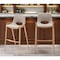 Homeroots Set of Two 30" Beige And Gold Faux Leather And Steel Low Back Bar Height Bar Chairs 555673 - alternate 6