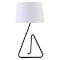 Homeroots 22" Black Metal Table Lamp With White Bell Shade 524514 - alternate 1
