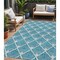 Homeroots 5' X 8' Teal Blue And Ivory Geometric Washable Indoor Outdoor Area Rug 594744 - alternate 1