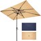 Homeroots 9ft Tan Polyester Rectangular Tilt Market Patio Umbrella 485615 - alternate 1