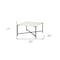 Homeroots 30" Black And White Genuine Marble and Metal Square Cross Legs Coffee Table 376279 - alternate 3