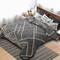 Homeroots Charcoal and Off White Geometric Twin Cotton Coverlet With Fringe 548241 - alternate 9