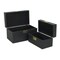 Homeroots Set of Two Black Solid Wood And Fabric Box With Lid, 2PK 489388 - alternate 4