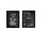 Homeroots Set Of Two Vintage Flowers in Bloom Black Framed Print Wall Art, 2PK 407970 - alternate 1