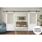 Sartodoors Sturdy Double Barn Door with, Lucia 1533 White Silk with Clear Glass, 13FT Rail Hangers Heavy Set LUCIA1533DB-WS-8496 - alternate 4