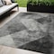 Homeroots 5' X 8' Gray And Black Geometric Washable Indoor Outdoor Area Rug 602846 - alternate 1