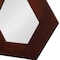 Homeroots 19" Dark Brown Hexagon Solid Wood Framed Accent Mirror 485118 - alternate 6