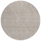 Homeroots 8' Taupe And Ivory Round Geometric Washable Indoor Outdoor Area Rug 612150 - alternate 5