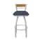 Holland Bar Stool Co Revelle 30in Swivel Bar Stool with Anodized Nickel Finish, Medium Back and Graph Anchor Seat 881 - alternate 7