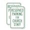Signmission Parking Reserved for Church Staff, 18'' X 24'' 2 Signs, Heavy Gauge Aluminum, 2PK A-1824-2PACK-23393 - alternate 1