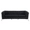 Homeroots 93" Black Italian Leather Chesterfield Sofa With Silver Legs 476526 - alternate 1