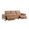 Homeroots 103" Chestnut Top Grain Leather Reclining Metal USB Sofa 720330 - alternate 6
