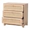 Baxton Studio Elsbeth Japandi Oak Brown Finished Wood and Natural Rattan 3-Drawer Storage Cabinet 227-12953-ZORO - alternate 8