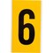 Brady Outdoor Vinyl 6 in Black on Yellow Numbers 6 Card 1570-6 - alternate 1