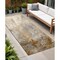 Homeroots 8' Runner Brown Abstract Washable Non Skid Indoor Outdoor Runner Rug 559569 - alternate 1