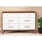 Homeroots 56" Brown and White Solid Wood Seven Drawer Double Dresser 524152 - alternate 11