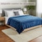 Lavish Home Oversized Faux Fur Blanket 60x80-Inch Ruched Polyester Fur Blanket Queen Blanket for Bed, Blue HT-THROW1-BLU - alternate 8