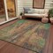 Homeroots 5' X 8' Orange And Teal Blue Abstract Washable Indoor Outdoor Area Rug 616161 - alternate 4