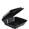Dart Insulated Foam Hinged Lid Containers, 1-Compartment, 9.01 x 9.4 x 3.1, Black, 200PK 90HTPFB1R - alternate 1