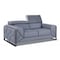 Homeroots 75in Light Blue And Black Italian Leather Loveseat 477563 - alternate 5