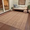 Homeroots 8' X 10' Rust Beige And Linen Striped Washable Indoor Outdoor Area Rug 616409 - alternate 6