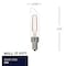 Bulbrite LED Filament 5W, Dimmable T6SL, Clear Glass, E12 Base, 2700K, 400 Lm, 4PK 862859 - alternate 3