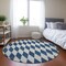 Homeroots 8' Navy Blue And Ivory Round Geometric Washable Indoor Outdoor Area Rug 577069 - alternate 5