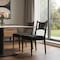 Homeroots Set of Two Black and Walnut Fabric and Wood Partially Open Back Dining Side Chairs, 2PK 716275 - alternate 5