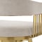 Homeroots 26" Taupe and Gold Fabric and Stainless Steel Low Back Counter Height Swivel Bar Chair 569146 - alternate 7