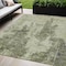 Homeroots 5' X 8' Artichoke Green And Fern Green Abstract Washable Indoor Outdoor Area Rug 609847 - alternate 1