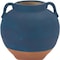 Homeroots 7" Blue And Terra Cotta Ceramic Round Urn 632622 - alternate 4