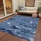 Homeroots 8' X 10' Navy Blue And Blue Abstract Washable Indoor Outdoor Area Rug 609259 - alternate 7