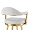 Homeroots 26" Silver and Gold Fabric and Stainless Steel Counter Height Swivel Bar Chair 569156 - alternate 5