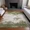 Homeroots 9' X 12' Olive Green Gray And Ivory Abstract Washable Indoor Outdoor Area Rug 599518 - alternate 6