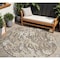 Homeroots 8' Beige Brown And Ivory Round Abstract Washable Indoor Outdoor Area Rug 600266 - alternate 1