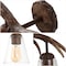 Jonathan Y Wyatt 32.5" 4-Light Southwestern Bohemian Resin/Seeded Glass Faux Antler LED Vanity Light, Brown Wood JYL6315A - alternate 9