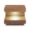 Homeroots Contemporary LED Lit Walnut Nightstand with One Drawer 473033 - alternate 6