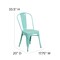 Flash Furniture Square 31.5" W, 31.5" L, 29.5" H, Metal, Green ET-CT002-4-30-MINT-GG - alternate 3