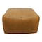 Homeroots 22" Tan Genuine Leather Pouf Ottoman 605989 - alternate 5