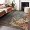 Homeroots 8' X 10' Pale Aqua Copper And Beige Abstract Washable Indoor Outdoor Area Rug 618235 - alternate 8