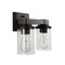 Jonathan Y Bungalow 15" 2-Light Iron/Seeded Glass Rustic Farmhouse LED Vanity Light, Oil Rubbed Bronze JYL7508A - alternate 13