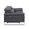 Homeroots 77in Dark Gray and Black Italian Leather Power Reclining Loveseat 720500 - alternate 8